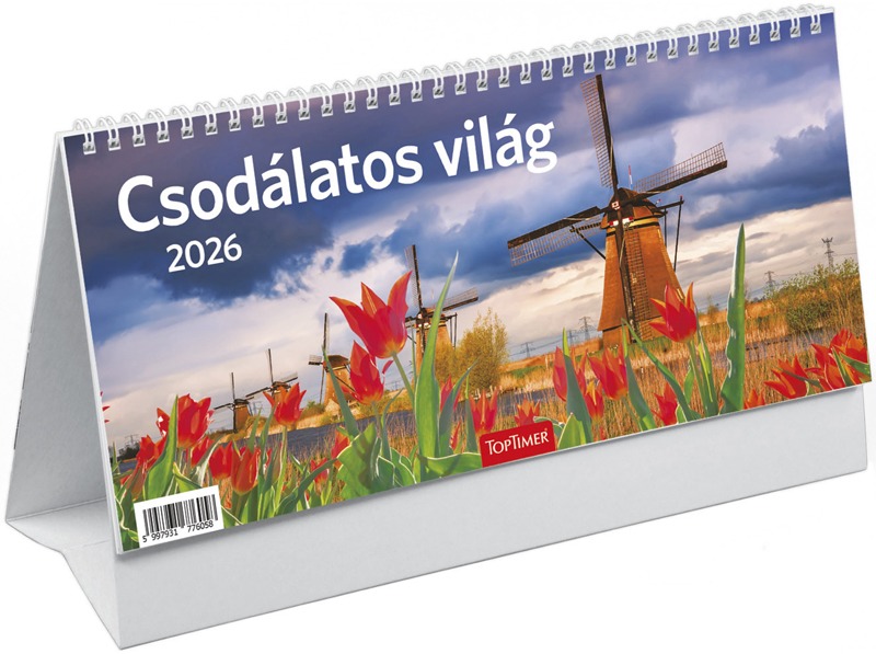 Asztali naptár, álló TopTimer "Csodálatos világ" fehér