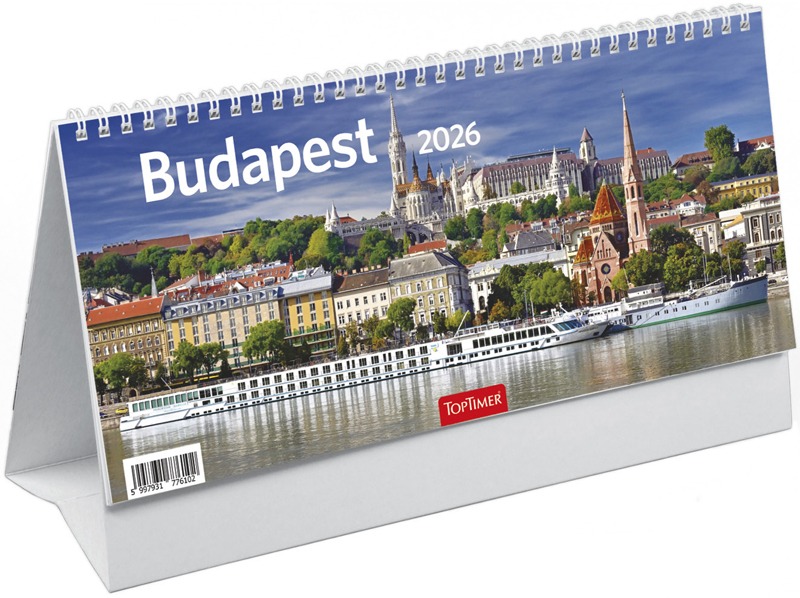 Asztali naptár, álló TopTimer "Budapest" fehér