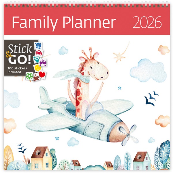 Falinaptár 30x30 cm spirálozott DayLiner "Family Planner"