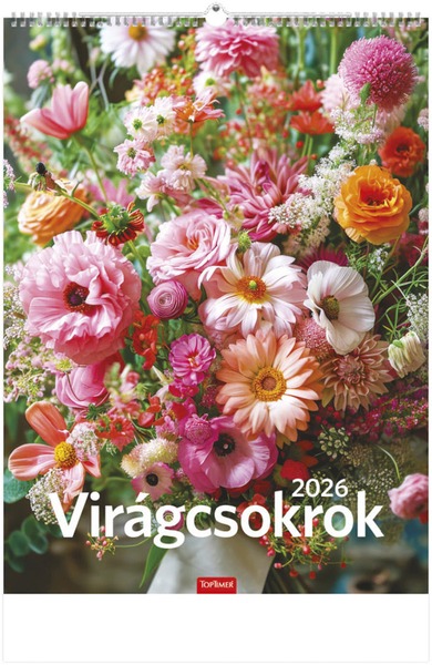 Falinaptár 31x42 cm spirálozott TopTimer "Virágcsokrok"