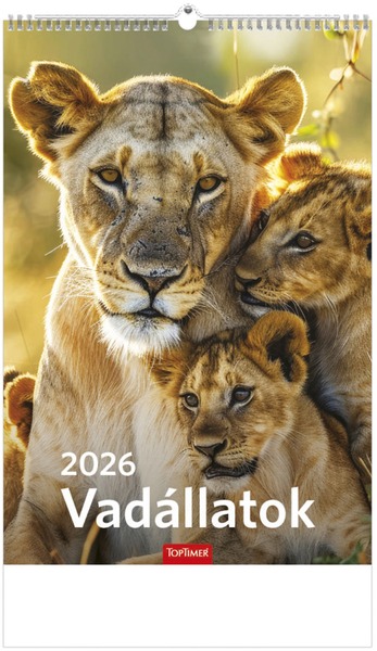 Falinaptár 22x33 cm spirálozott TopTimer "Vadállatok"