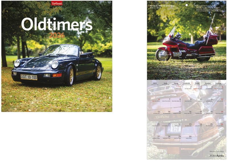 Falinaptár 29x58 cm tűzött TopTimer "Oldtimers"