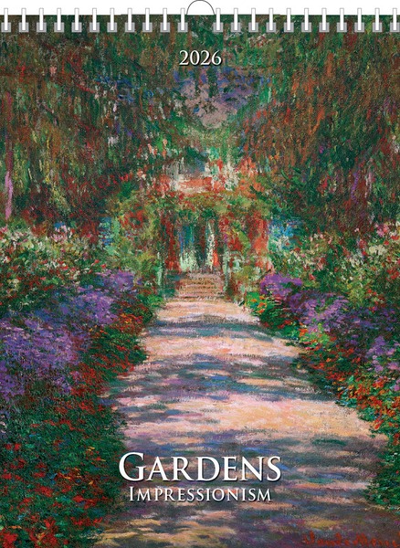 Falinaptár 42x56 cm spirálozott SG "Gardens" Impressionism