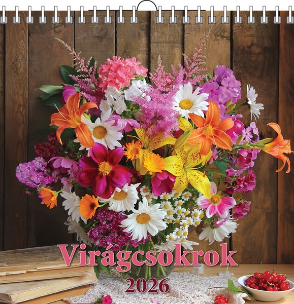 Falinaptár 33x33 cm spirálozott T-Calendar "Virágcsokrok"