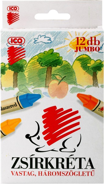 Zsírkréta, háromszögletű ICO Süni "Jumbo" 12 szín