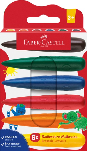 Zsírkréta, ergonómikus forma Faber-Castell "Finger" 6 szín