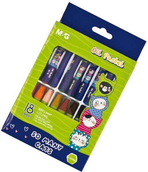 Olajpasztell hatsz&ouml;gletű M&G "So Many Cats" 18 sz&iacute;n