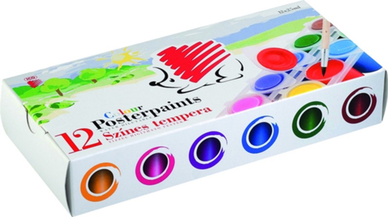 Tempera k&eacute;szlet 25 ml ICO S&uuml;ni 12 sz&iacute;n