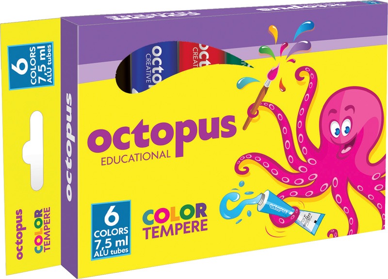 Tempera készlet 7,5 ml Octopus 6 szín