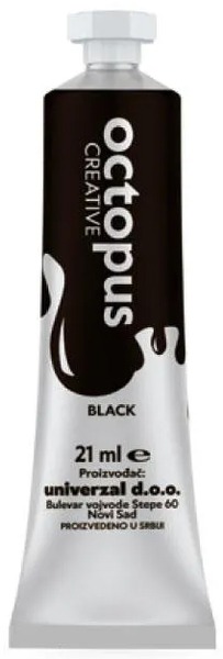 Tempera 21 ml Octopus fekete