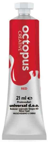 Tempera 21 ml Octopus piros