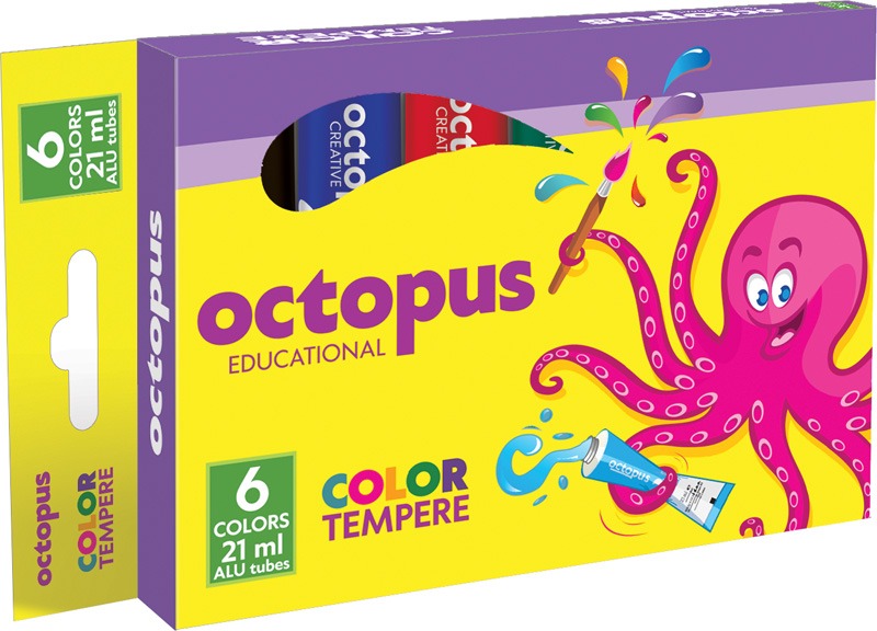 Tempera készlet 21 ml Octopus 6 szín