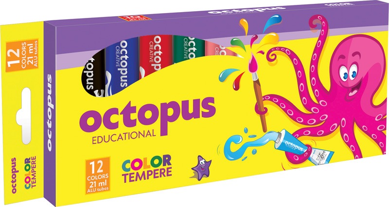 Tempera készlet 21 ml Octopus 12 szín