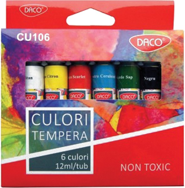 Tempera készlet 12 ml Daco 6 szín