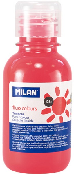 Tempera 125 ml Milan fluo piros