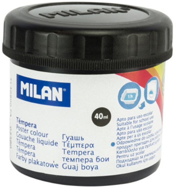 Tempera 40 ml Milan fekete