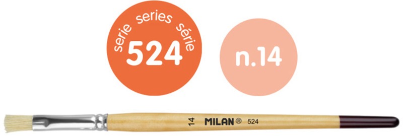 Ecset 14-es lapos, sertéssörte 6 db/csomag Milan 524