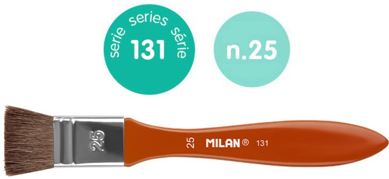 Ecset 25-ös lapos, póniszőr 6 db/csomag Milan 131