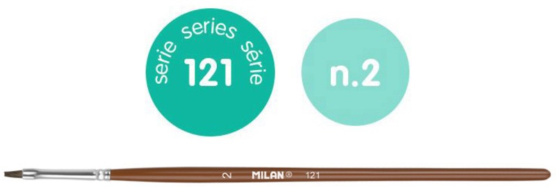 Ecset 2-es lapos, póniszőr 12 db/csomag Milan 121
