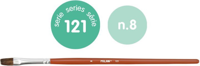 Ecset 8-as lapos, póniszőr 6 db/csomag Milan 121