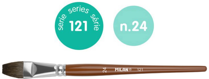 Ecset 24-es lapos, póniszőr 3 db/csomag Milan 121