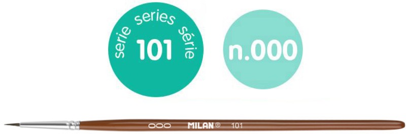 Ecset 000-s póniszőr 12 db/csomag Milan 101