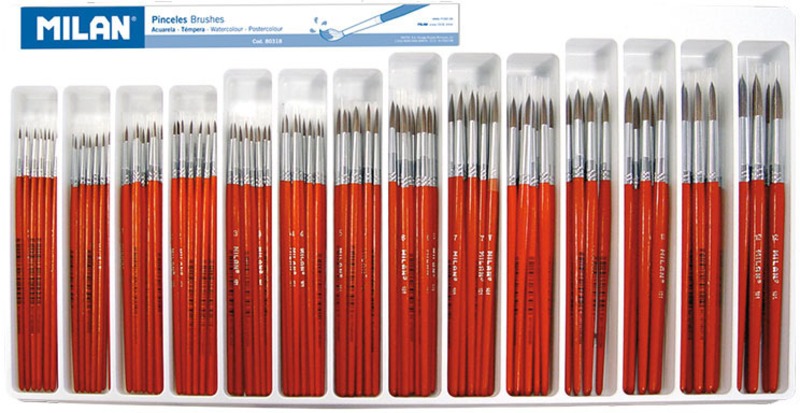 Ecsetkészlet 144 db (00-8, 9-12) póniszőr Milan 101
