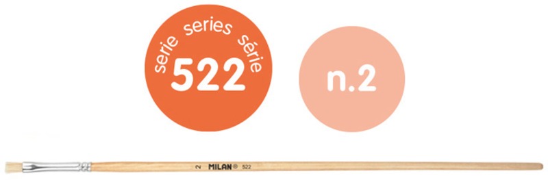Ecset 2-es, lapos sertéssörte 6 db/csomag Milan 522
