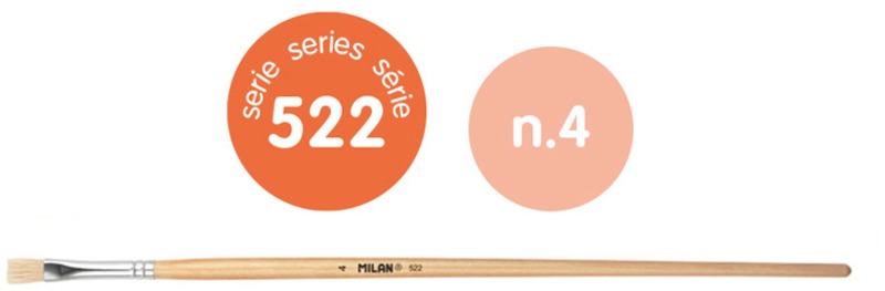 Ecset 4-es, lapos sertéssörte 6 db/csomag Milan 522
