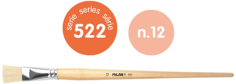 Ecset 12-es, lapos sertéssörte 6 db/csomag Milan 522