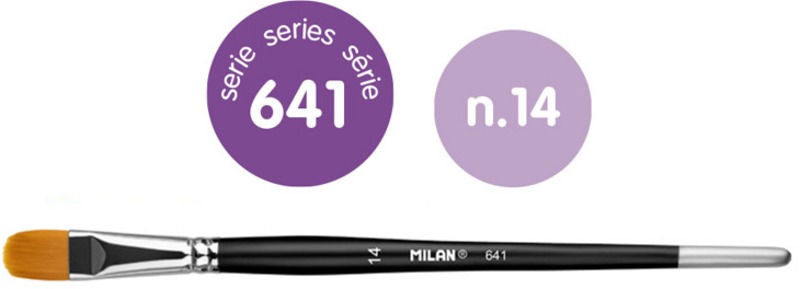 Ecset 14-es lapos, szintetikus 6 db/csomag Milan 641