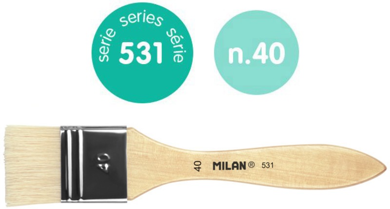 Ecset 40-es lapos, sertéssörte 1 db/csomag Milan 531