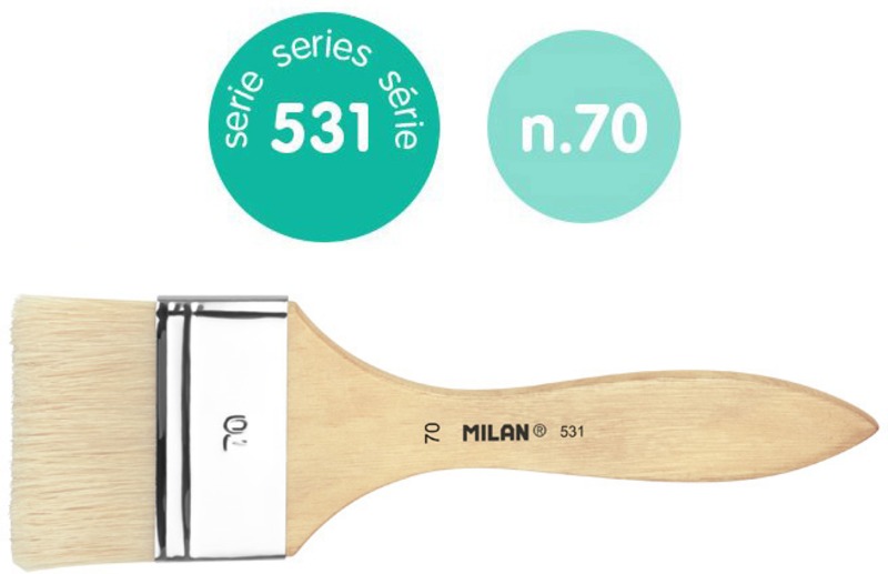 Ecset 70-es lapos, sertéssörte 1 db/csomag Milan 531