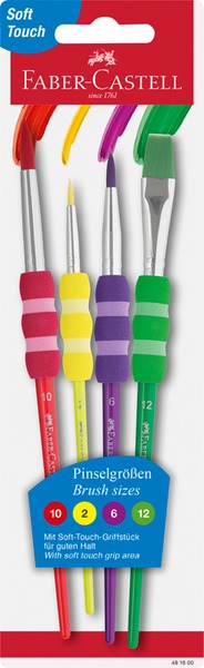 Ecsetkészlet 4 db (2, 6, 10, 12) szintetikus Faber-Castell