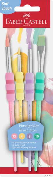 Ecsetkészlet 4 db (4, 8, 10 ,12) szintetikus Faber-Castell