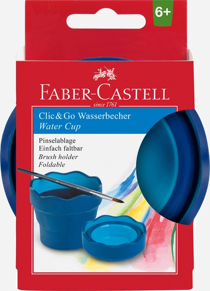 Ecsettál Faber-Castell "Click&Go" kék