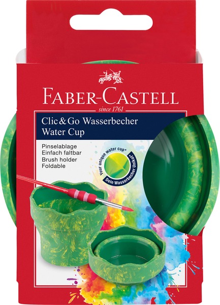 Ecsettál Faber-Castell "Click&Go" márvány kék