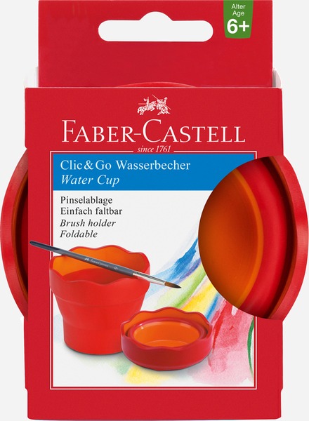 Ecsettál Faber-Castell "Click&Go" piros