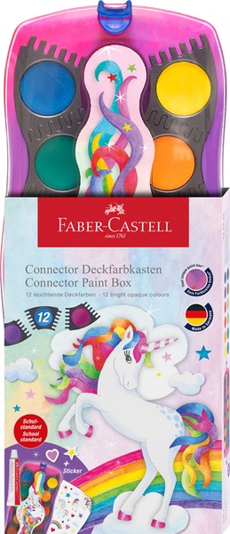 Vízfesték 30 mm Faber-Castell "Unicorn" 12 szín
