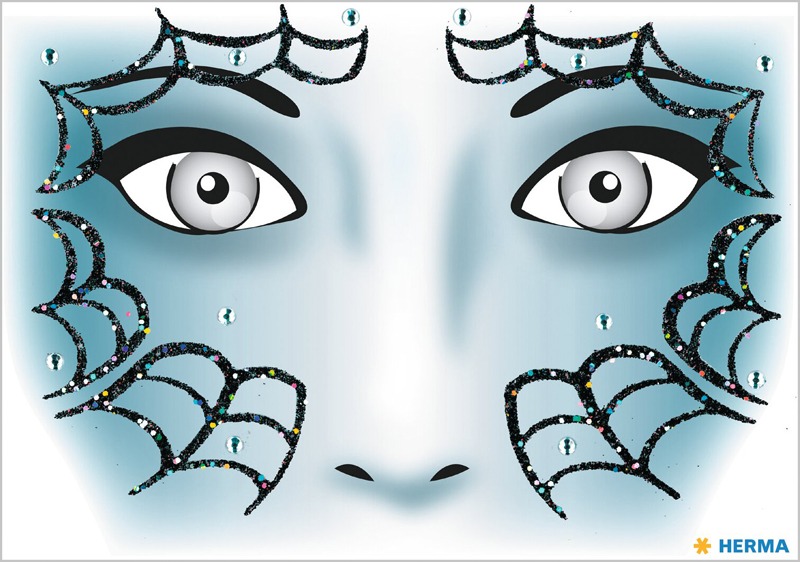 Matrica arc tetoválás Herma "Face Art" Spider