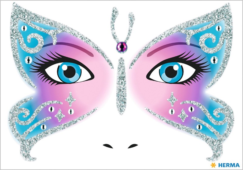 Matrica arc tetoválás Herma "Face Art" Butterfly
