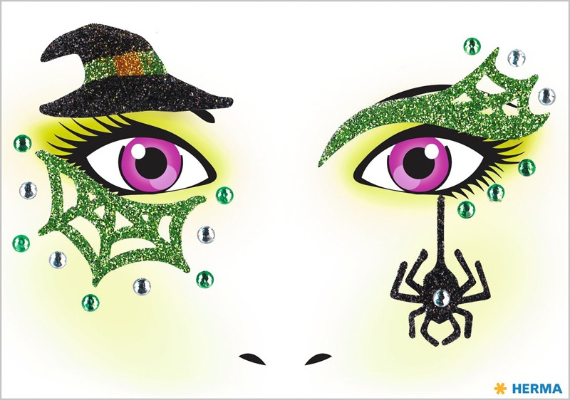 Matrica arc tetoválás Herma "Face Art" Witch