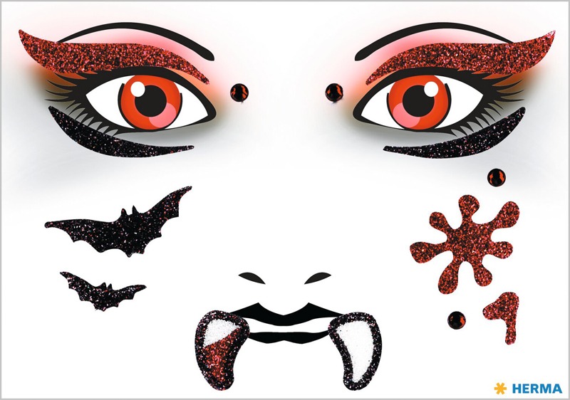 Matrica arc tetoválás Herma "Face Art" Vampire