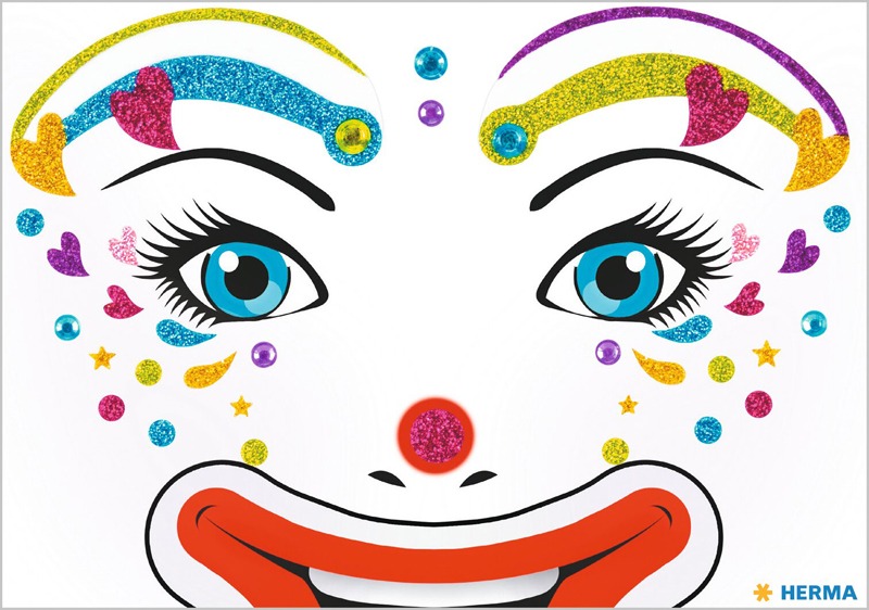 Matrica arc tetoválás Herma "Face Art" Clown Lotta