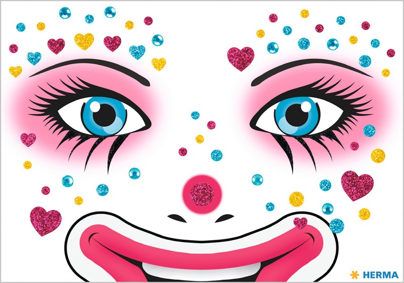 Matrica arc tetoválás Herma "Face Art" Clown Annie