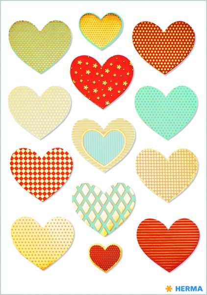 Matrica Herma "Magic" Golden Hearts arany