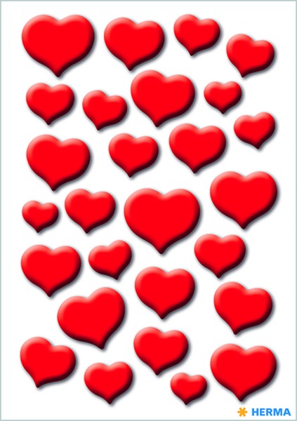 Matrica Herma "Magic" Red Hearts piros