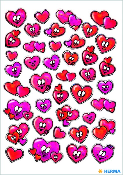 Matrica Herma "Magic" Hearts with Eyes