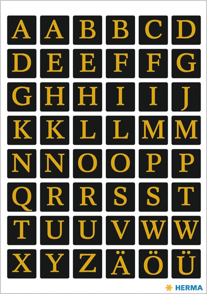 Matrica, betűk A-Z-ig Herma" Vario" arany