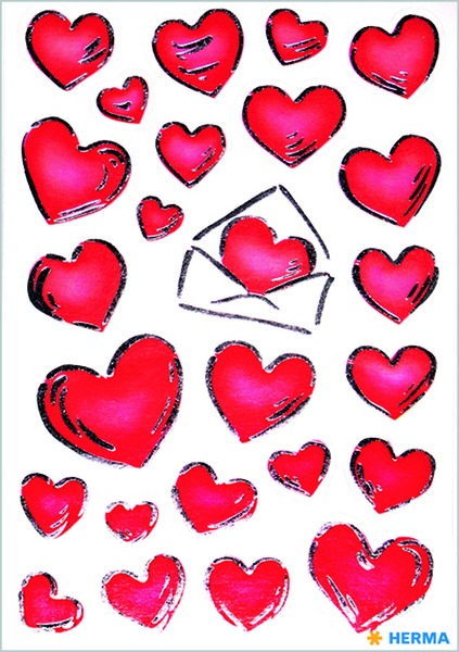 Matrica Herma "Decor" Heart & Letters ezüst